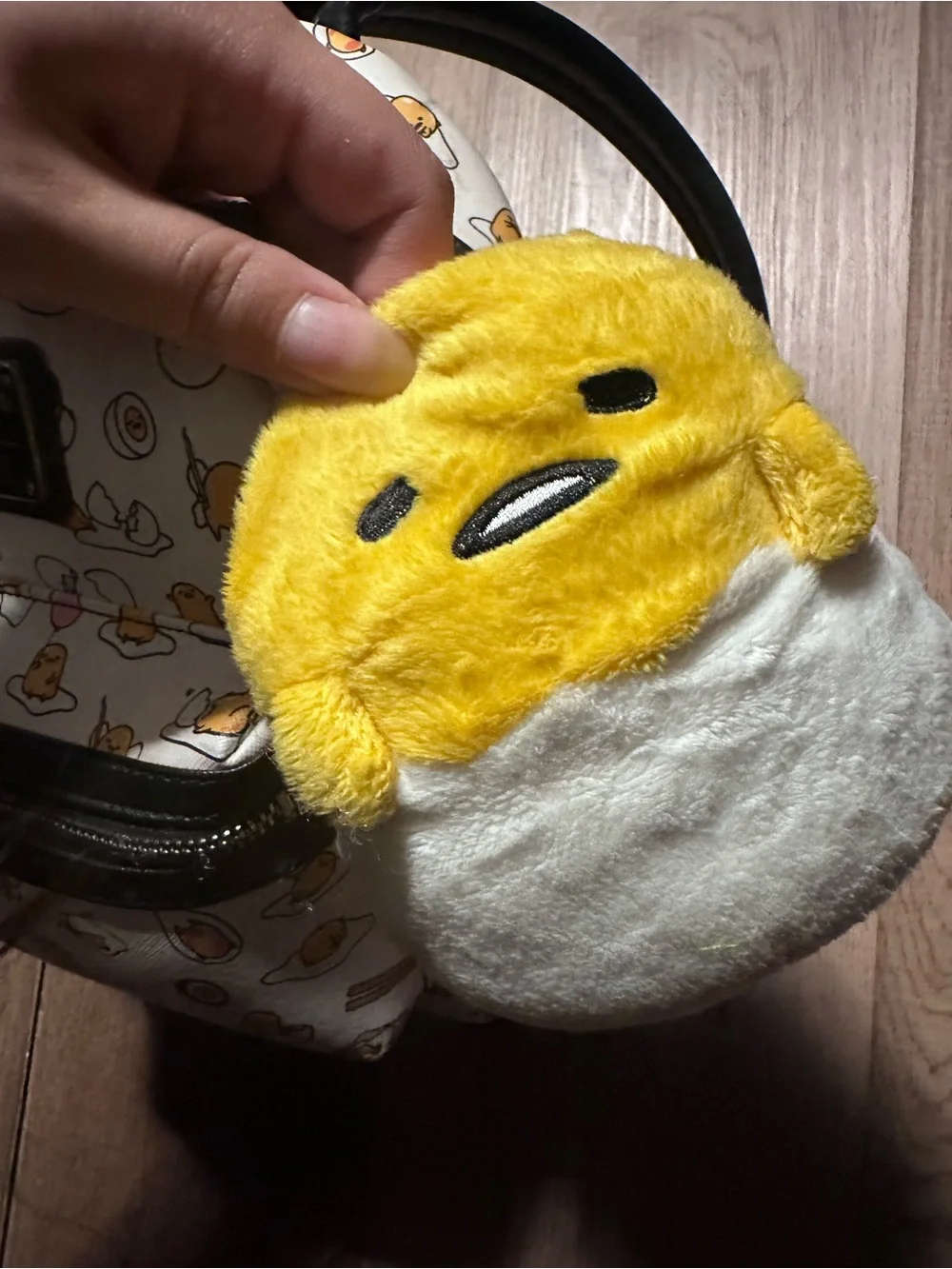 Loungefly Gudetama White and Yellow Printed Mini Backpack